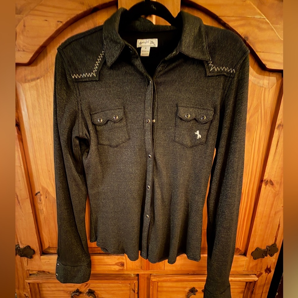 Women's Black Cowgirl Up Western Shirt